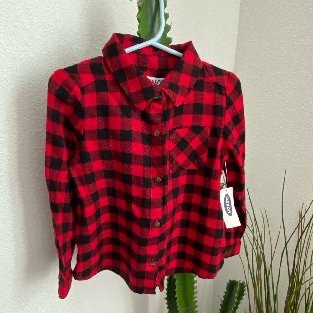 Old Navy Buffalo Plaid Button Down NWT